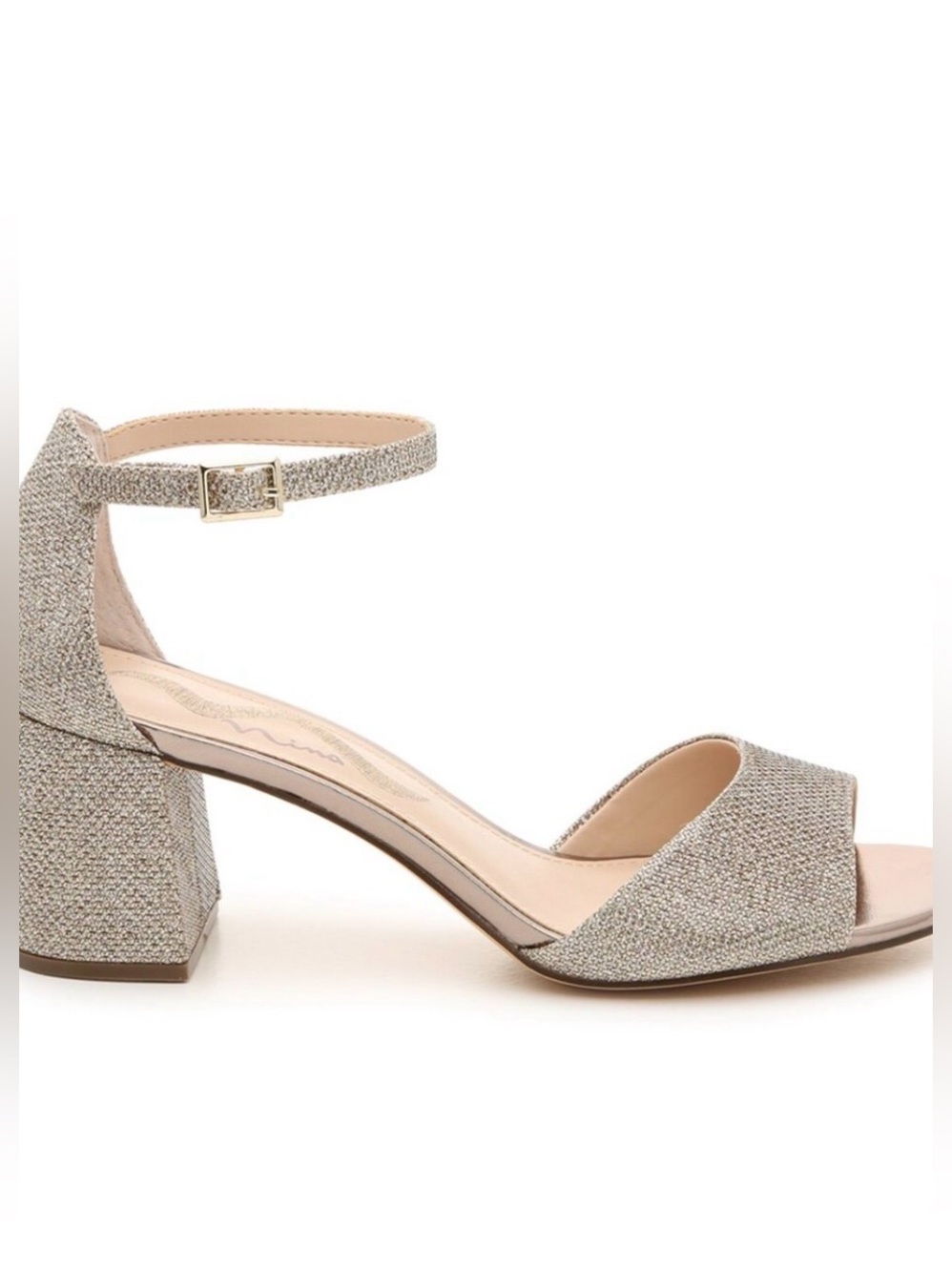 Nina Enrica Strappy Metallic Gold Sandals with Ankle Strap